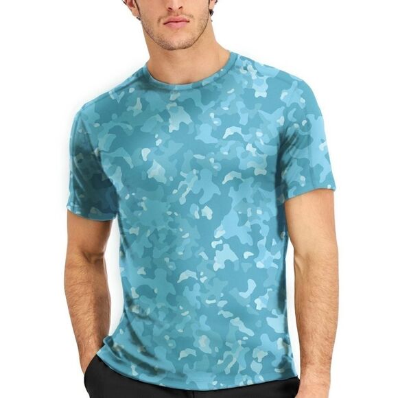 NEW ID IDEOLOGY MEN'S BIRDSEYE PRINTED TRAINING T-Shirt, MultiColor, Size S - Picture 1 of 5